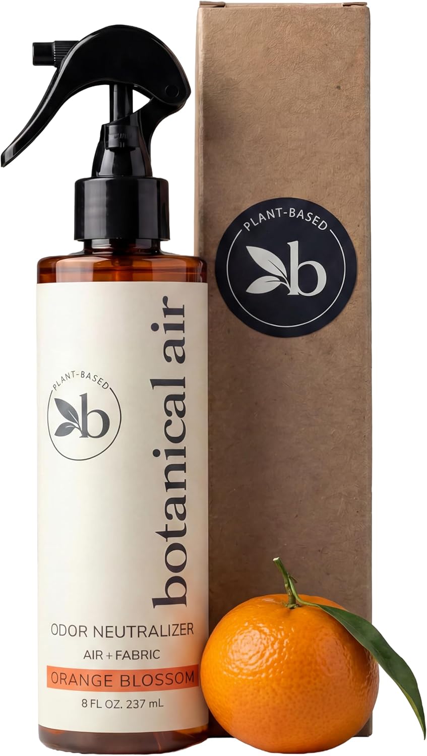 Plant-Based Odor Eliminator Spray – Natural Essential Oil Air Freshener for Home, Bathroom, Fabrics & Pet Areas – 8 oz (Eucalyptus Rain)