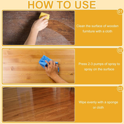 VOYOCUGE 2PCS Natural Beeswax Care Spray & Restorer, Natural Beeswax Spray For Wood, For Living Room, Kitchen, Furnishings and Wooden Floors