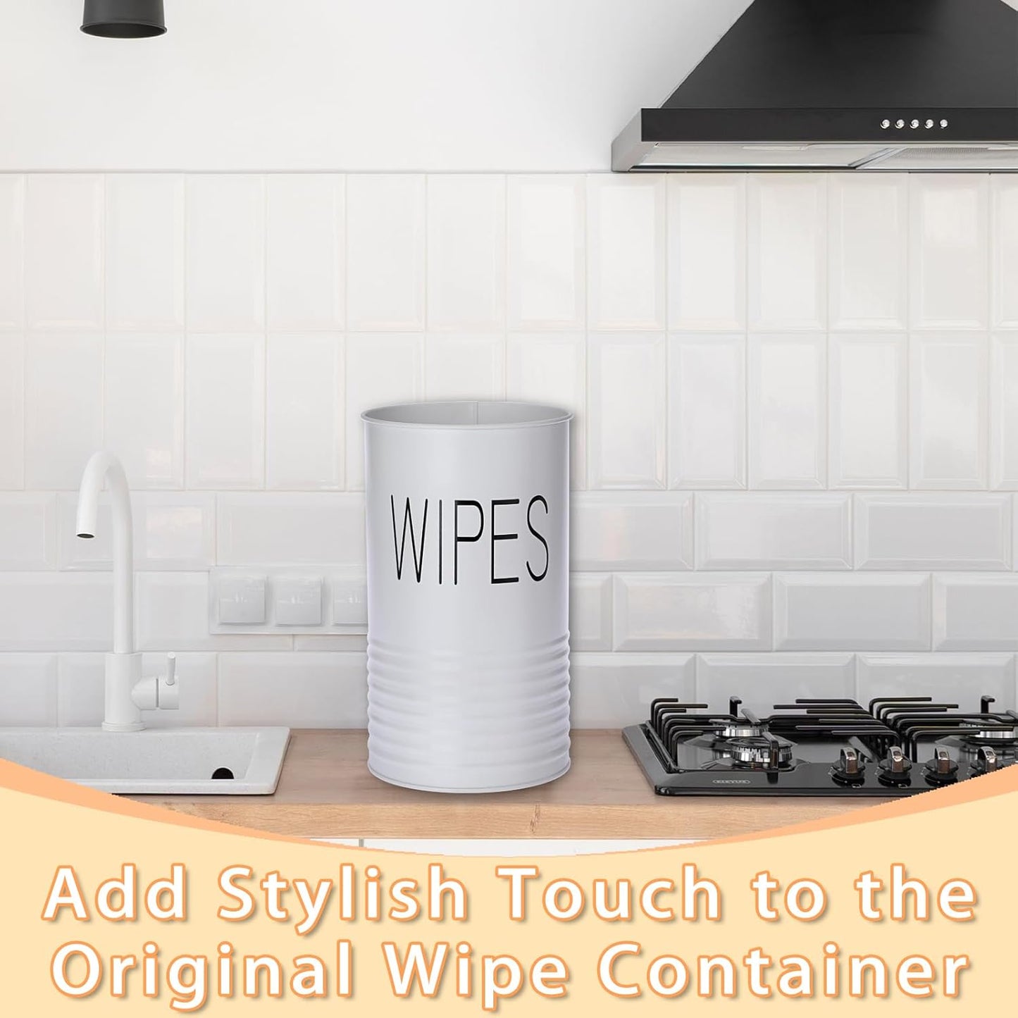 Kokone Wipes Dispenser Farmhouse Wipes Container with Matte Finish Compatible for Clorox Lysol Sturdy Galvanized Iron Wipes Holder for Kitchen,Bathroom,Office,School Table Countertop,Black