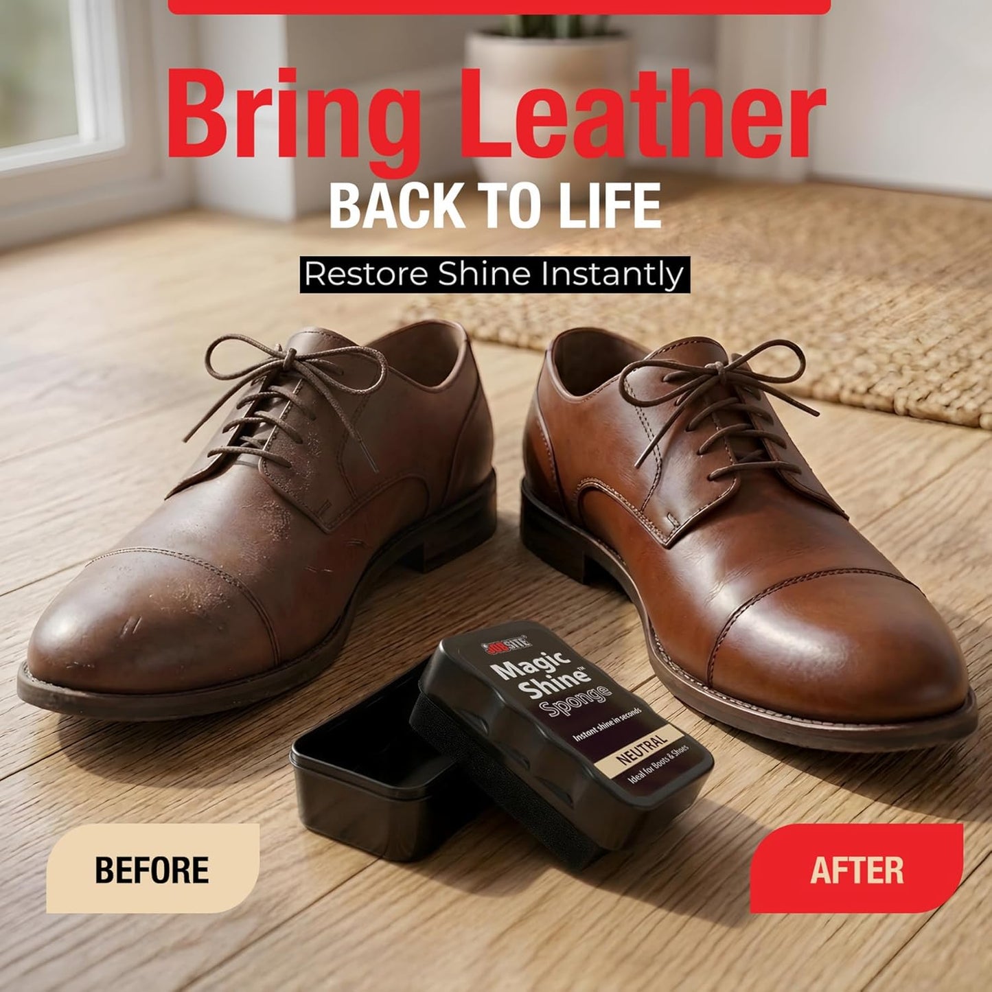 JobSite Instant Express Leather Boot & Shoe Shine Sponge - Neutral
