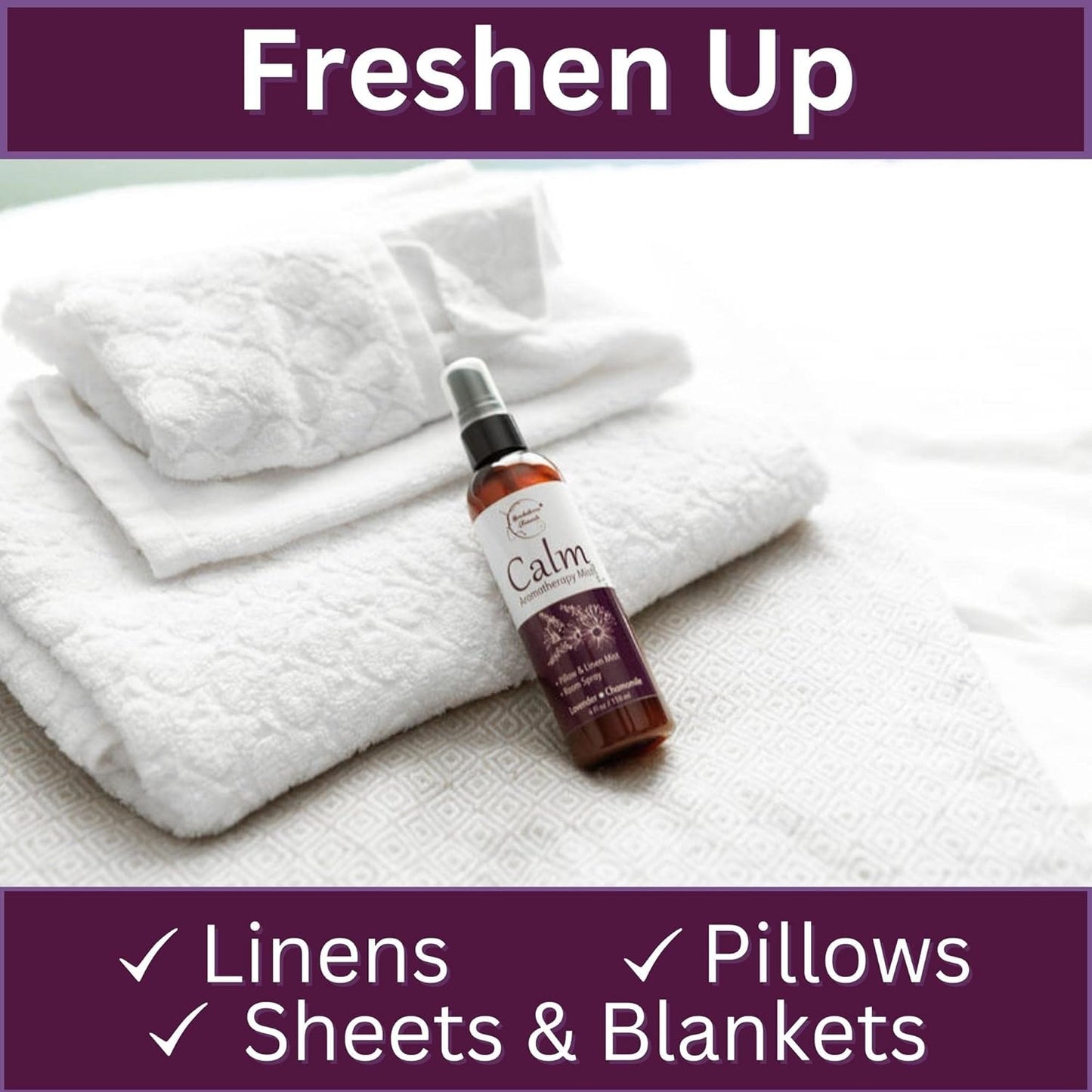 Refresh Aromatherapy Room Spray & Pillow Mist. Peppermint & Eucalyptus Essential Oil Spray, Linen Mist, Natural Car Air Freshener Bathroom Freshener & Closet Deodorizer by Brookethorne Naturals
