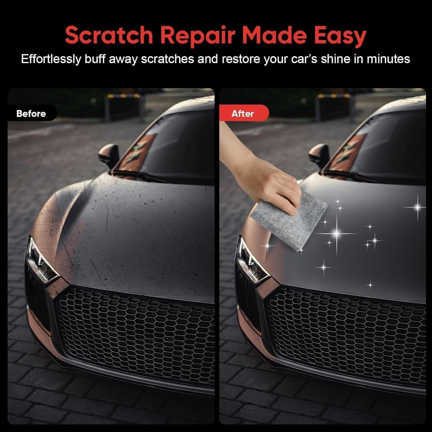 Car Scratch Removal Wax - 2026 Upgrade Scratch Remover for Vehicles, Magic Wipes Cleaning Cloth Car Scratch Repair Paste, Scuff Repair Polishing Wax Kit for Deep Scratch Repair
