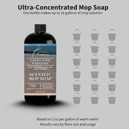 Lapew Santal Scented Mop Soap - Luxury Floor Cleaner Concentrate for Mopping Tile, Laminate, Vinyl & Hardwood | Streak-Free, Low-Foam | 36 oz - Colors B