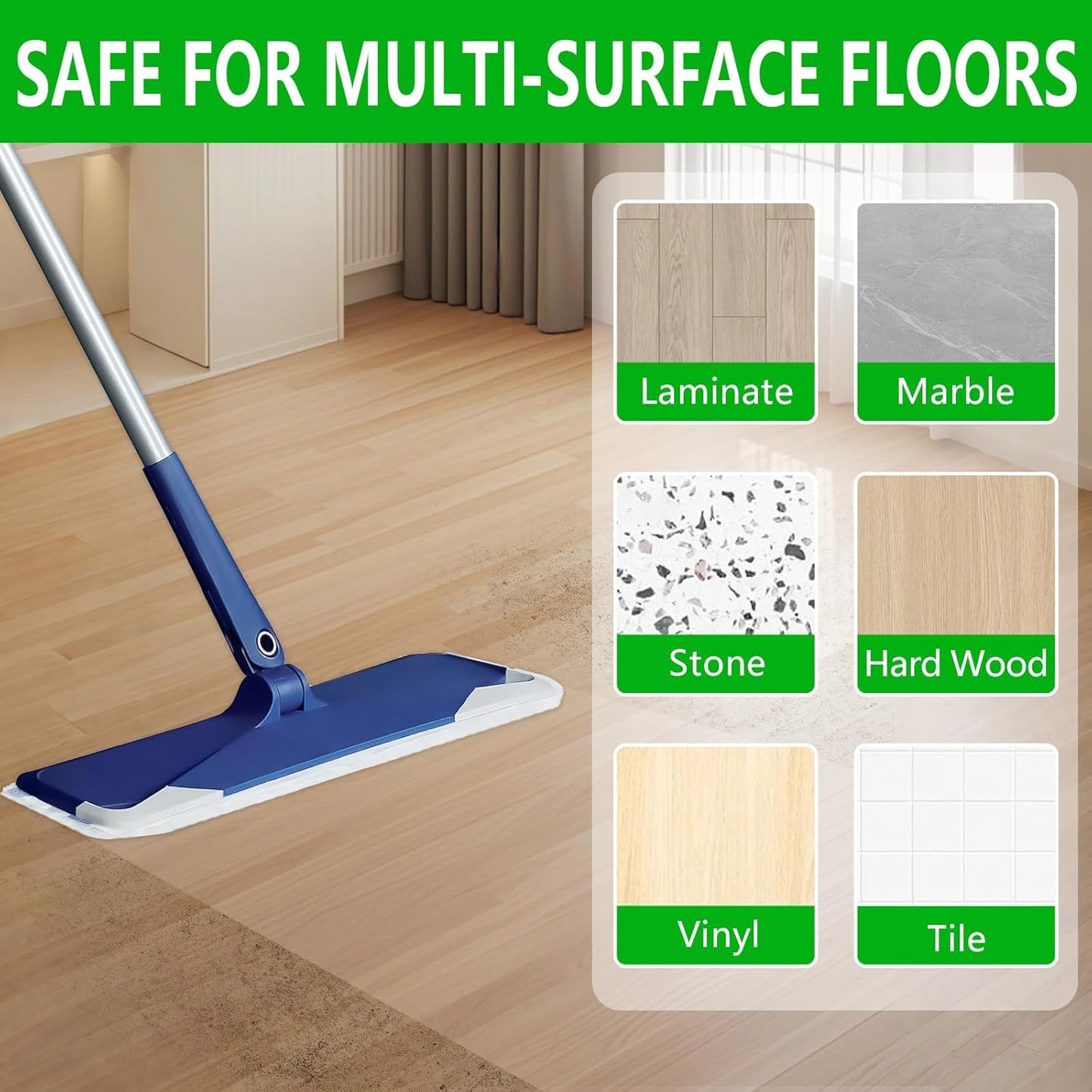 40 Count Dry+Wet Hardwood Floor Cleaner Pads for Bona Mop Replacement Pads XL Disposable Wet Cleaning Pad Multi Surface Floor Pads Refill Compatible with Bona, Rubbermaid, Libman and Swiffer Power Mop