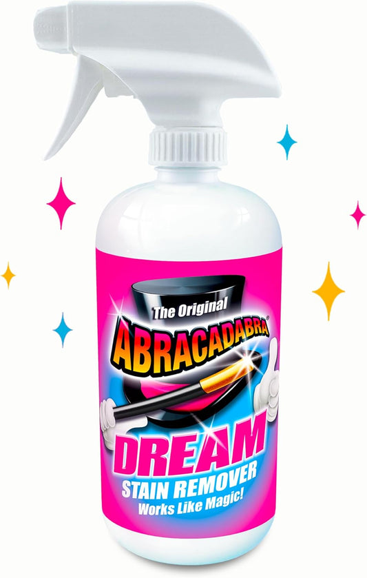 Abracadabra® Dream Stain Remover - 16oz Instant Stain Treatment for Fresh Spills & Set-In Stains, Kid & Pet Safe, Zero Bleach or Peroxide - For Clothing, Upholstery & Carpet - the perfect prewash