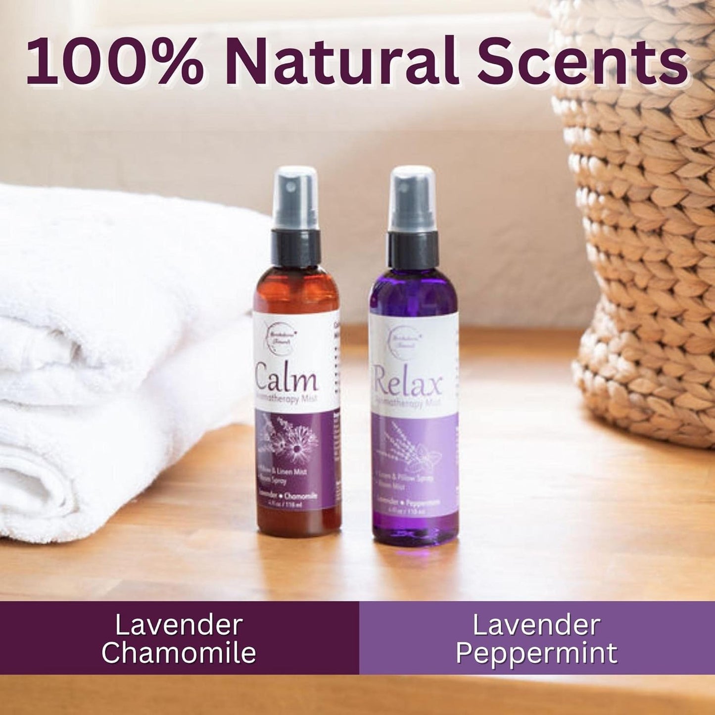 Refresh Aromatherapy Room Spray & Pillow Mist. Peppermint & Eucalyptus Essential Oil Spray, Linen Mist, Natural Car Air Freshener Bathroom Freshener & Closet Deodorizer by Brookethorne Naturals
