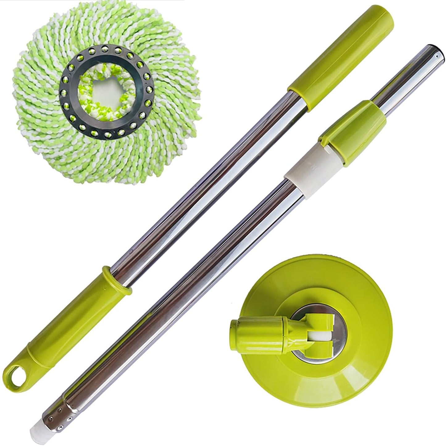 Spin Mop Replacement Handle, 47.6-inch 360 Degrees Rotating Telescopic Replacement Mop Stick with a Robust Stainless Steel Disc for Spin Mop Bucket Cleaning System (Stainless Steel Disc,Purple)