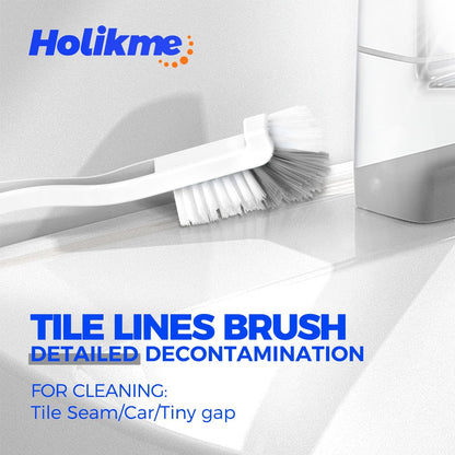 Holikme 7 Pack Deep Cleaning Brush Set, Scrub Pads with Scraper Tip for Pool Walls, Bathroom, Grout, Floor, Bike, Tub, Shower, Kitchen Surface (Green)