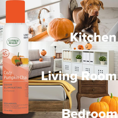 Citrus Magic Limited Edition Natural Odor Eliminating Air Freshener Spray, Orange Spice Cider, 3-Ounce, Pack of 3