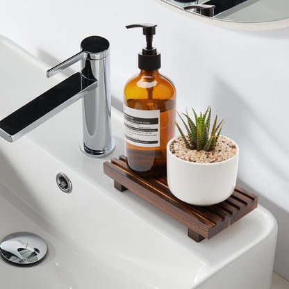 Renawe Small Kitchen Sink Soap Tray for Counter Soap Dish Dispenser Holder Wooden Risers Stand for Bathroom Decor Farmhouse Wood Pedestal Kitchen Accessories Countertop Vanity Counter Decorative Tray