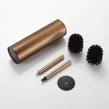 BGL Stainless Steel Toilet Brush with Holder, 2 Black Bristle Heads