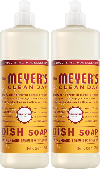 MRS. MEYER'S CLEAN DAY Liquid Dish Soap, Clementine Scent 16 Fl Oz