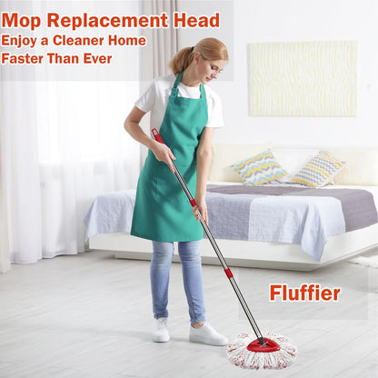 Spin Mop Replacement Head 4 Pack Mop Refill Compatible with Ocedar Triangle Swivel Mops Microfiber Swivel Mop Refill,Deep Clean,Machine Washable and Easy to Replace