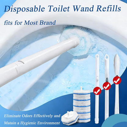 20 Count Toilet Wand Refills Fits Clorox Wand, 3X Cleaning Exclusive Upgrade Formula Disposable Toilet Bowl Wand Refills, No Falling Apart, Fits Most Brand Toilet Brushes Cleaning Systeam