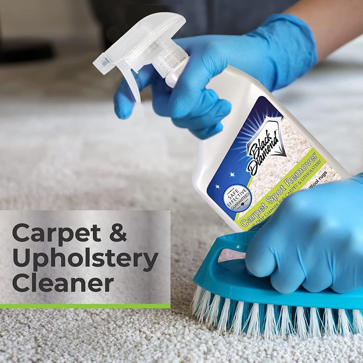 Black Diamond Stoneworks carpet and upholstery cleaner: this fast acting deep cleaning spot and stain remover spray also works great on rugs, couches, and car seats.(1-Quart)