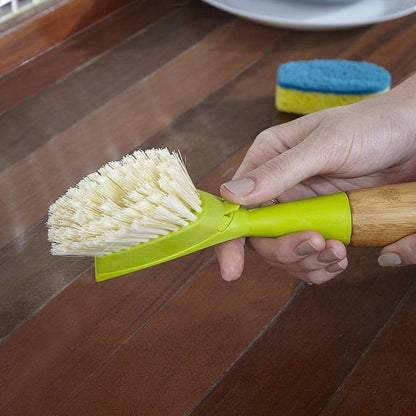 Full Circle Suds Up, Soap Dispensing Dish Brush, Tough Plant-Fiber Bristles & Sustainable Bamboo Handle, Safe for Nonstick