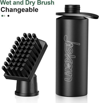 Jiskan Pro Golf Club Brush Cleaner with Retainer Clip and Squeeze Water Bottle 7.5 Inches Holds 4 Ounces of Water, Essentials Golf Accessories for Men, Best Golf Gifts for Men