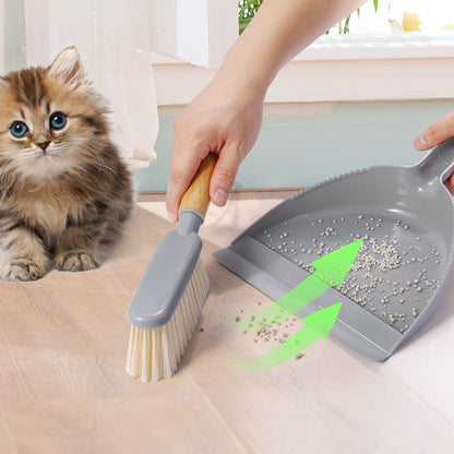 Mini Broom and Dustpan Set - Small Broom and Dustpan Set for Home, Camping Broom, Whisk Brooms Small(Gray Orange)