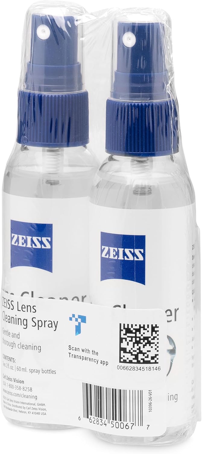 ZEISS Lens Care Pack – 2x 8oz Streak-Free Lens Spray and Microfiber Cloths for Eyeglasses and Optics