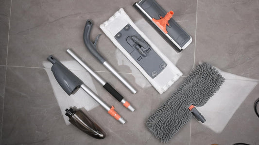 3-in-1 Spray Mop Set with Double-Sided Chenille, Microfiber, and Squeegee Pads - Lightweight Aluminum Handle, 520ML Water Tank, All-Floor & Window Cleaning (Stella - LV-S03)