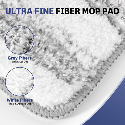 3 Pack Microfiber Reusable Mop Pads, Wet/Dry Floor Cleaning Refill Mop Pads, Spray Mop Hard Wood Floor Mop Pads Refills, Machine Washable Power Mop Pads Replacement