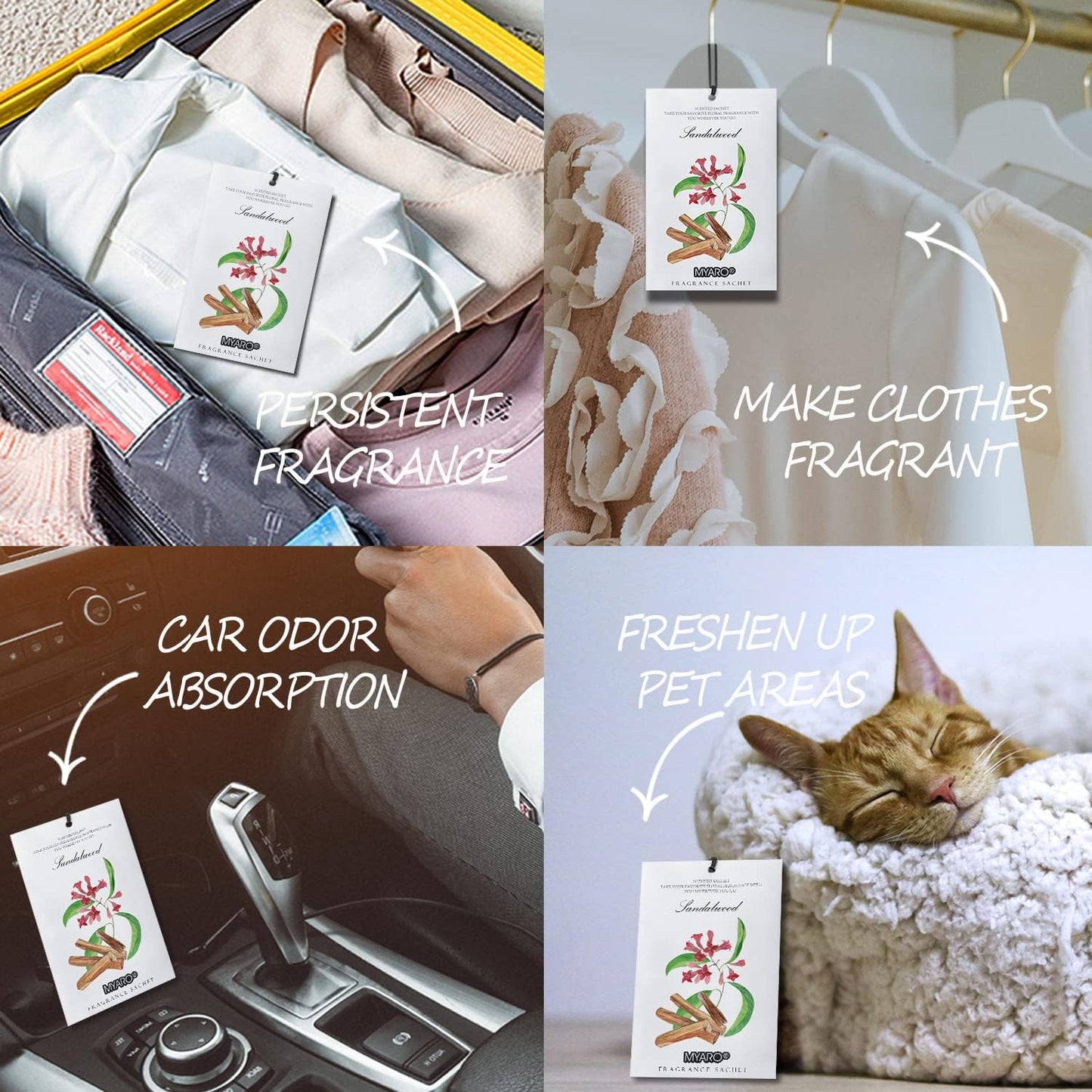 MYARO 12 Pack Fresh Linen Scented Sachets for Drawer, Closet & Car Air Freshener Bags | Odor Eliminator & Fabric Refresher | Crisp, Clean Home Fragrance Gift Set