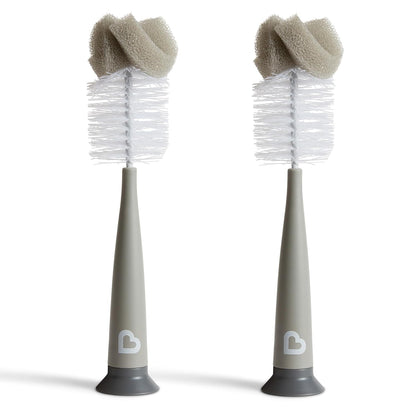 Munchkin Sponge Bottle Brush, Grey/Sage, 2 Count (Pack of 1)