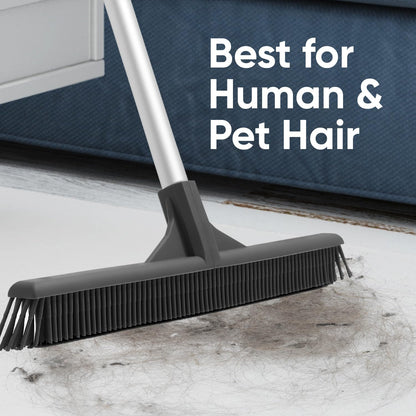 Superio 16"" Slim Silicone Salon Broom - Carpet Rake for Liquid, Human Hair, and Pet Hair, and Fur Space Saving and Easy to Wash, 12811274