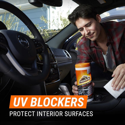 Armor All Ceramic Car Leather Cleaning Wipes, Use on Heated Seats and Leather Surfaces, Includes Extreme Protectant Wipes - 2 Count