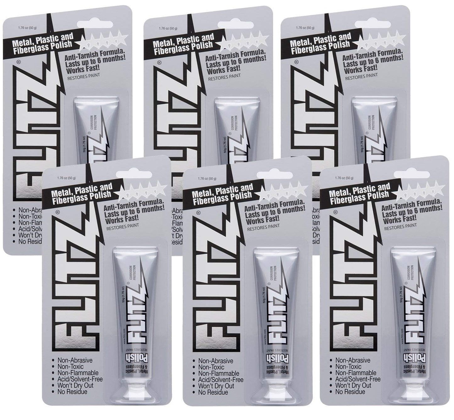 Flitz Metal Polish Paste - 1.76oz USA-Made Polish for Solid Chrome, Stainless Steel, & Aluminum - Non-Abrasive for Light Oxidation - Requires Manual Buffing - Not for Plated/Coated Surfaces (1 Pack)
