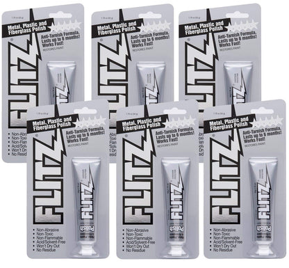 Flitz Metal Polish Paste - 1.76oz USA-Made Polish for Solid Chrome, Stainless Steel, & Aluminum - Non-Abrasive for Light Oxidation - Requires Manual Buffing - Not for Plated/Coated Surfaces (1 Pack)