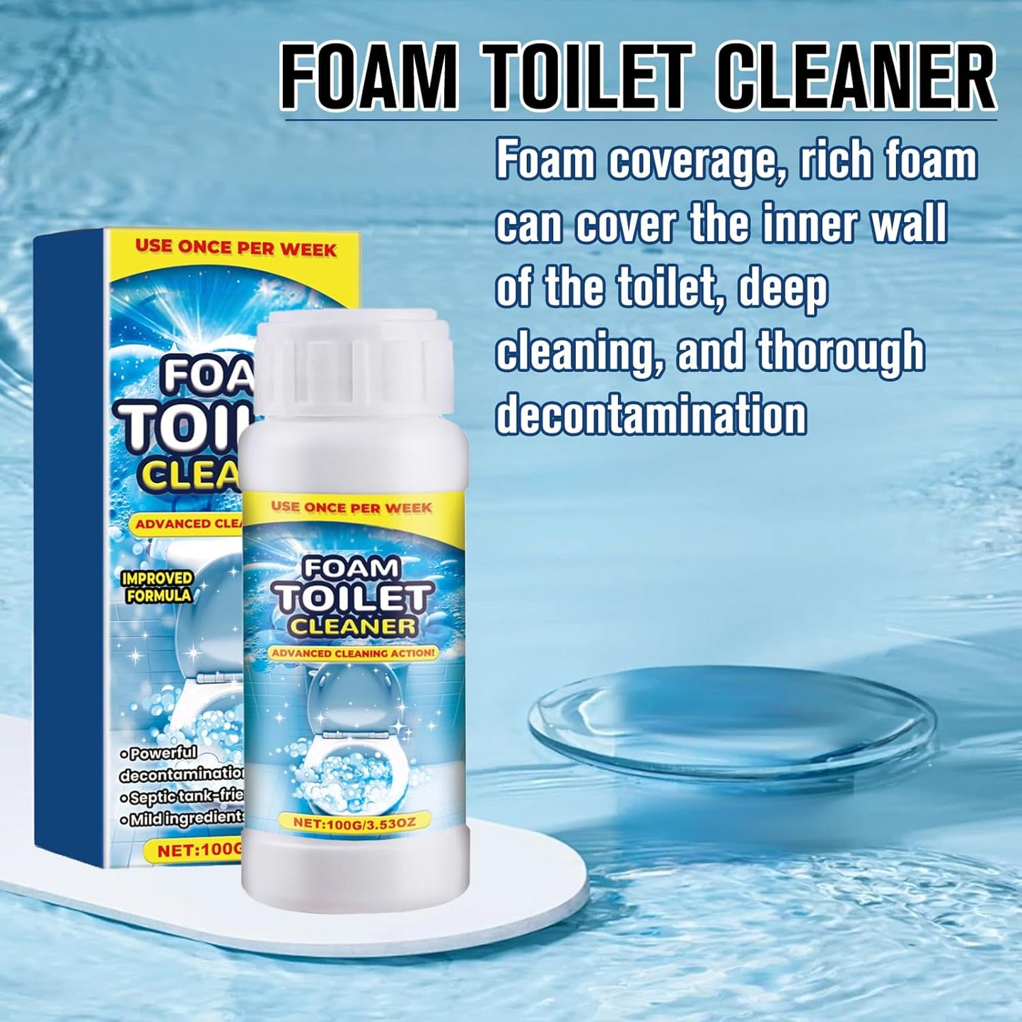 2Pcs Foam Toilet Cleaner, 2025 Upgrade Powerful Toilet Bowl Cleaner, Advanced Home Bathroom Cleaning Solution, Bowl Cleaners for Toilets Squatting Pans, Deep Cleaning