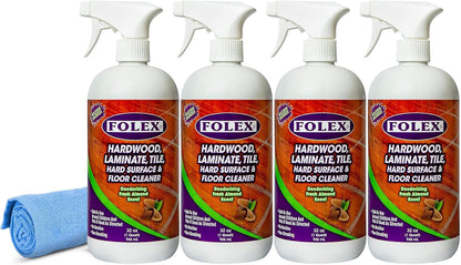 FOLEX Hardwood, Laminate, Tile, Hard Surface & Floor Cleaner with Reusable Cleaning Cloth, Fresh Almond Scent, Residue and Streak Free - 3 Pack