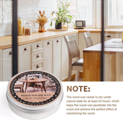 SEISSO Wood Polish Wax, Paste Wax for Wood Finish, Wood Wax Polish, Conditioner, Cleaner, Restorer, Furniture Polish for Wooden Floors, Cabinets, Tables, Doors