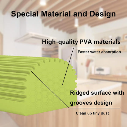 6-Pack Damp Clean Duster Sponge,Magic Sponge Eraser for Housekeeping,Reusable Cleaning Sponge for Blinds,Vents,Mirrors,Glass, Baseboards,Window Track Grooves and Railings (Green)