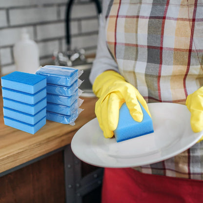 50 Pcs Individually Wrapped Sponges, Uncompressed Non Scratch Scrouing Sponges for Household Cleaning Dishes Kitchen Airbnb Apartment Car Bike Gray