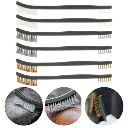 Mini Wire Brush Set, Paint and Dirt Remover, Cleaning Welding Slag and Rust, Handy Steel / Nylon / Brass Brush Suitable for Cleaning Paint / Dirt (3)