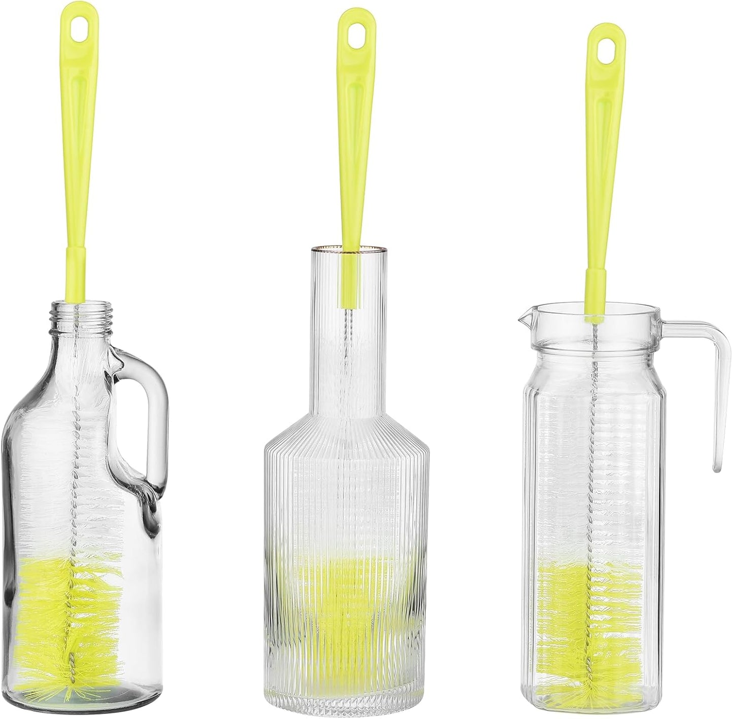 3-Pack Long Bottle Cleaning Brush for Narrow Neck Beer, Wine, Flask, Thermos, Sportwell, Pitcher, Brewing Bottle Cleaner, 16 Inches