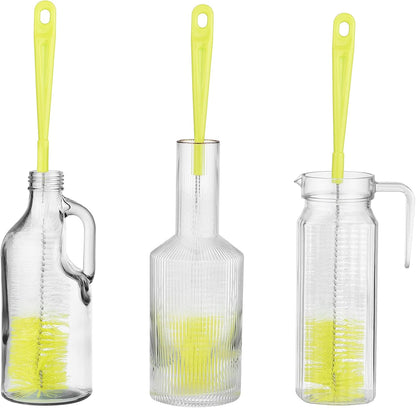 3-Pack Long Bottle Cleaning Brush for Narrow Neck Beer, Wine, Flask, Thermos, Sportwell, Pitcher, Brewing Bottle Cleaner, 16 Inches