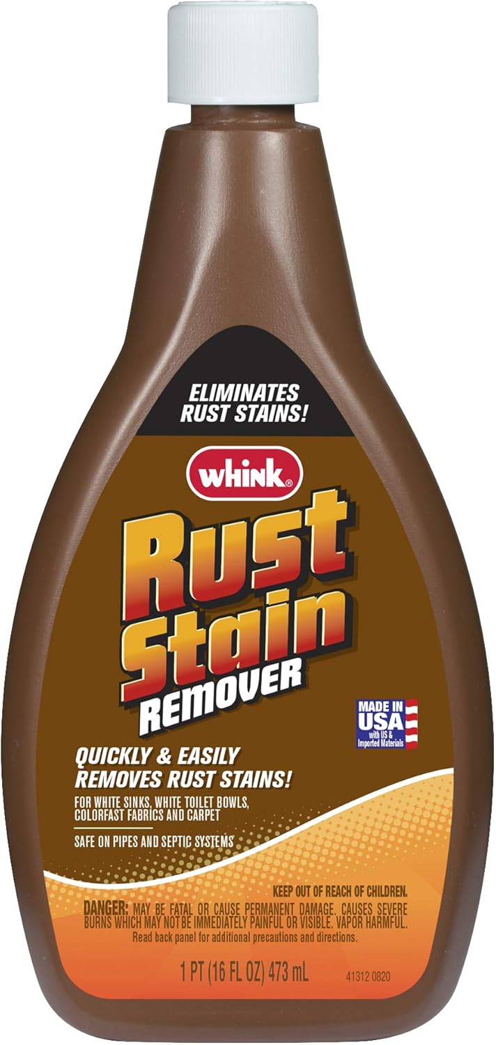 Rust-Oleum Whink Rust Stain Remover | Heavy-Duty Iron Stain Remover for White Toilets & Sinks, Colorfast Fabric & Carpets | 32 oz