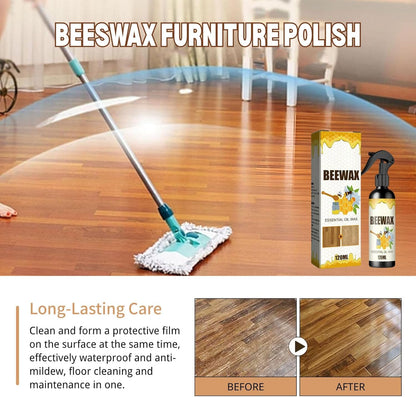 Beewax Essential Oil Wax, 2PCS Beeswax Spray, Beeswax Spray Furniture Polish, Bees wax Wood Polish, Bees wax Care spray & Restorer for Wood Floors, Furniture, Tables, Cabinets