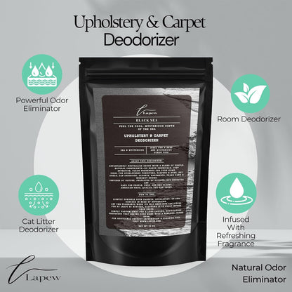 Lapew Black Sea Scented Cleaning Bundle | Carpet Deodorizer Powder (16 oz) & Mop Soap Concentrate (36 oz) | Pet-Friendly Odor Eliminator - Colors A