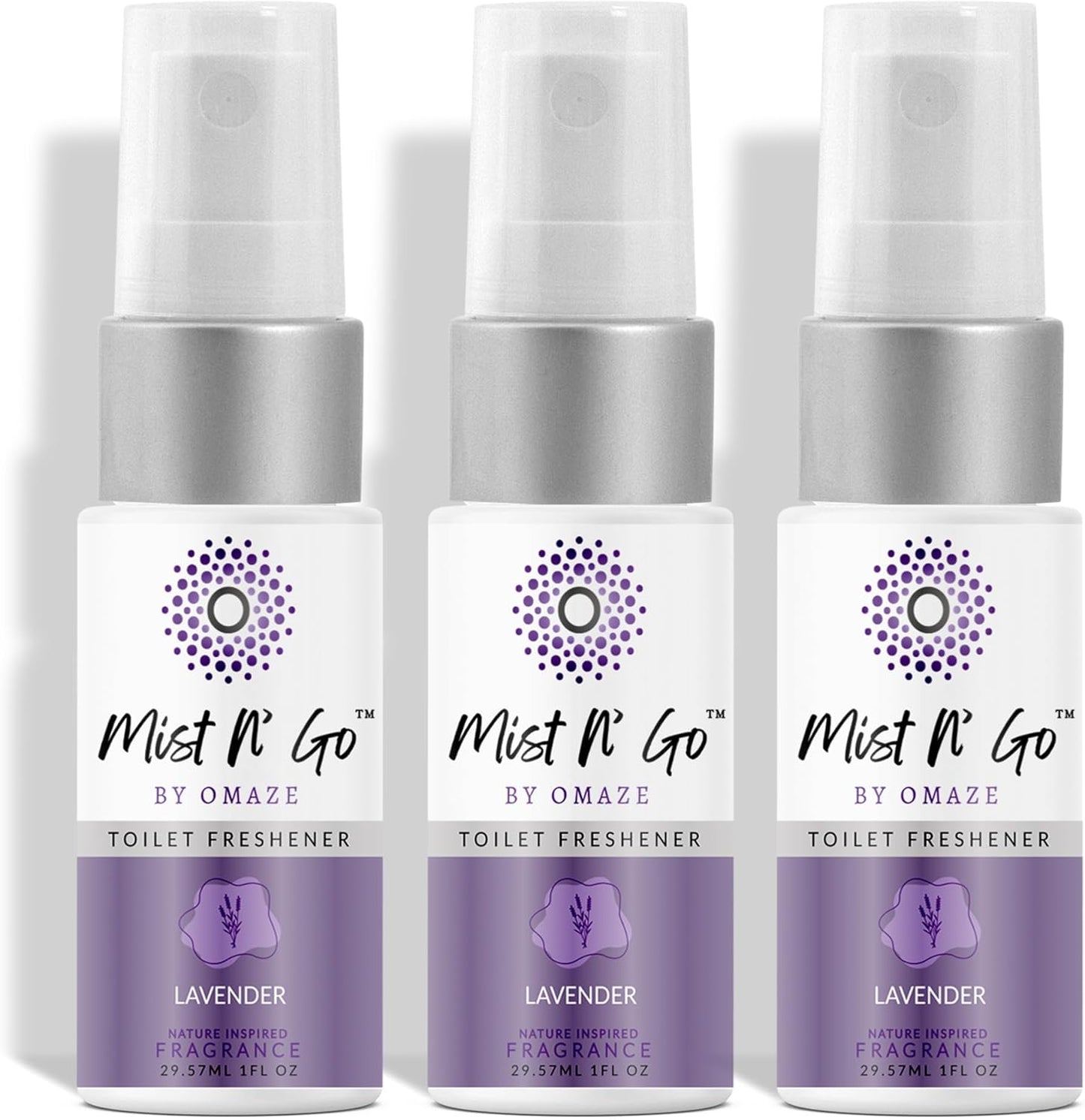 Mist N’ Go by Omaze Travel Bathroom Spray for Toilet Spray Odor Eliminator - Travel Toilet Spray for Bathroom Air Freshener Spray for Bathroom Deodorizer - Clean Mix, Travel Size (1oz x2)