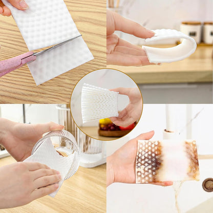 Magic Sponge Eraser Sheets, 52Pcs All-Purpose White Melamine Sponge Convex Point Disposable Magic Cleaning Wipes for Furniture Kitchenware, Hard-to-Reach Places, Shoe