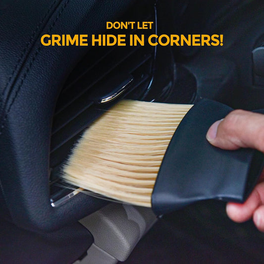 7PCS Car Detailing Brush Kit - Ultra Soft Boars Hair Car Interior Detailing Brushes, Includes 4 Different Brushes, Multi-use for Cleaning Interior or Exterior - Perfect Car Accessory Gift