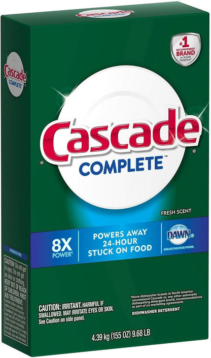 Cascade Complete Powder Dishwasher Detergent, Fresh Scent, 75 oz, White
