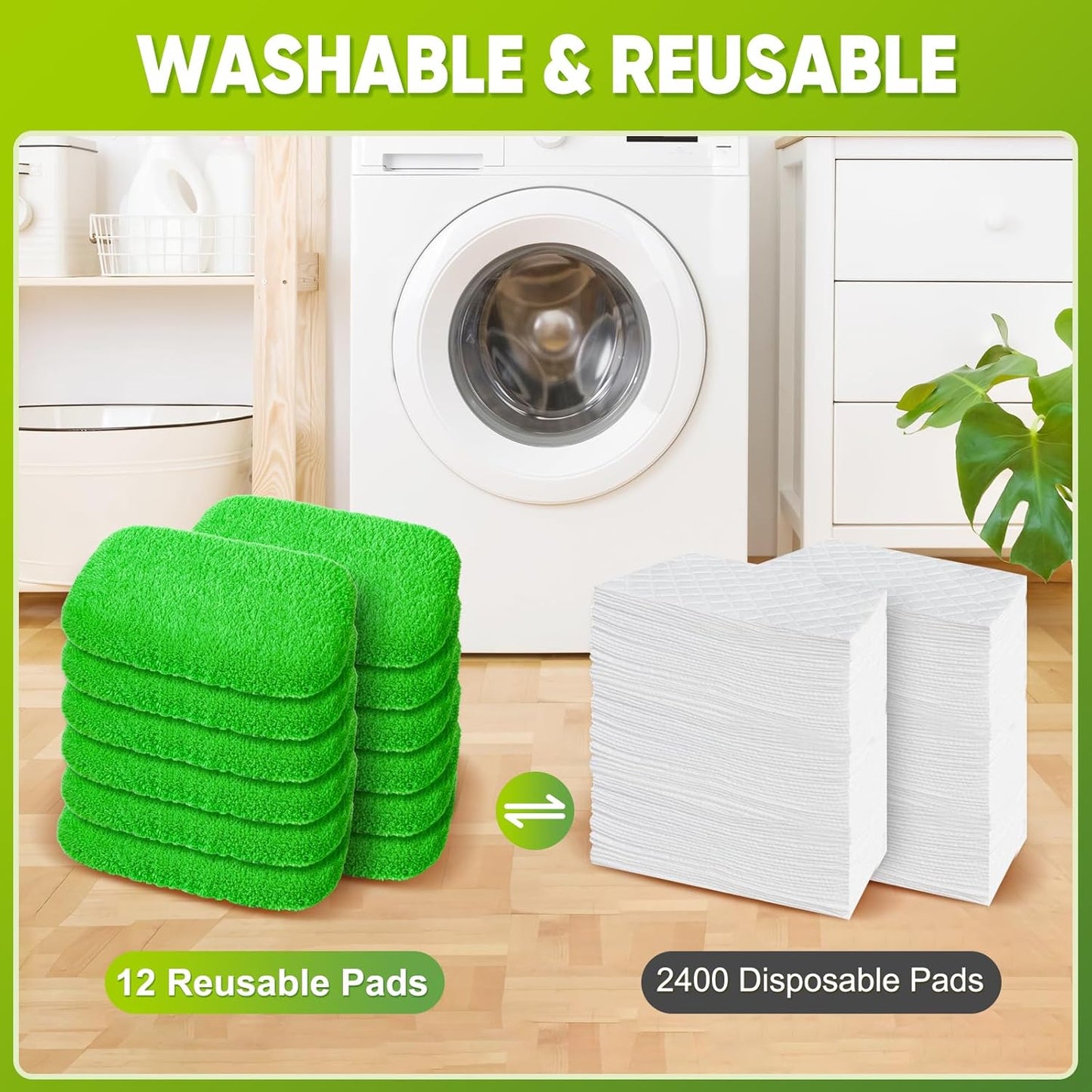 6-Pack Reusable Mop Pads Compatible with Sweeper Mop - 100% Coral Fleece Washable Refills - Microfiber Dry & Wet Sweeping Cloths for Multi-Surface/Hardwood Floor Cleaning