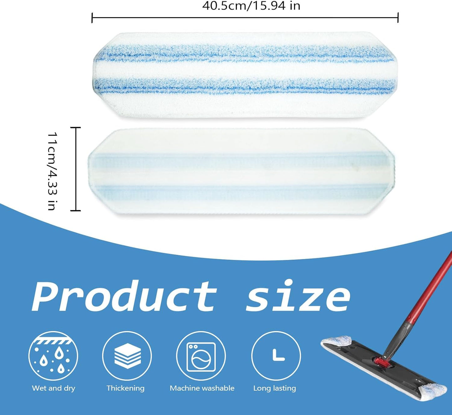 42 Count Disposable for Swiffer Wet Pads Refill Replacement for Swiffer WetJet Spray Mop, Extra Strong Dirt Locking and Water Absorbent, Powerful Stain Removal