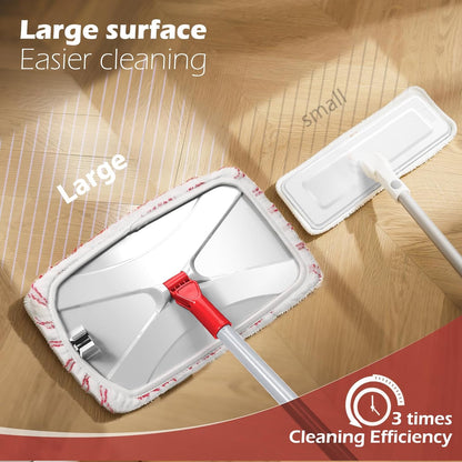Mops for Floor Cleaning, Masthome Flat Dust Mop with 4 Reusable Pads, 2-Sided Microfiber Dust Mop for Wet & Dry Use, Flat Flip Mops for Hardwood, Laminate, Vinyl,Kitchen, Tile -1 Scraper