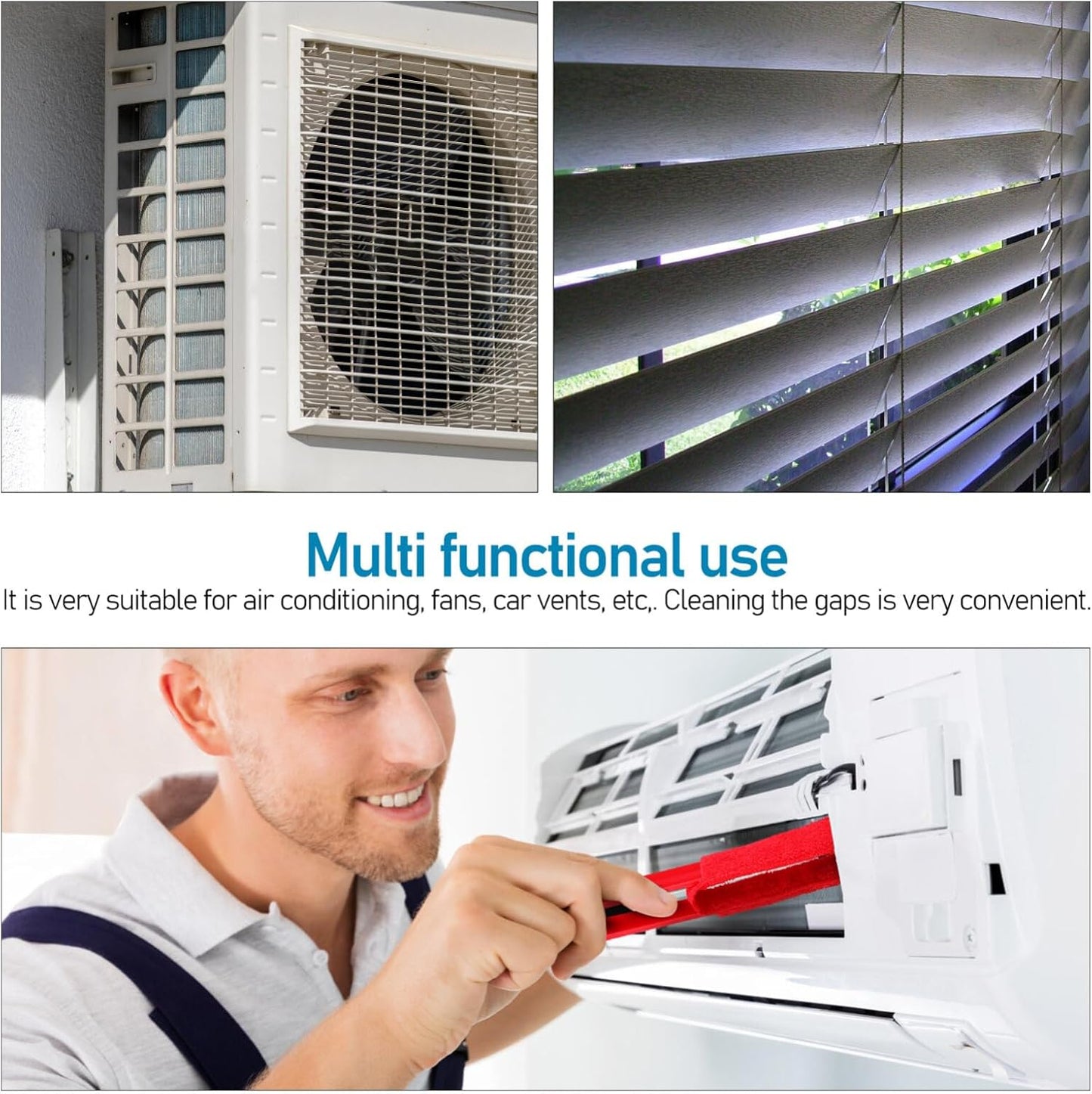 Lurrose 4 Pack Blinds Duster, Window Blind Cleaner Duster Brush with Microfiber Sleeves Blinds Cleaning Tools for Window Fans
